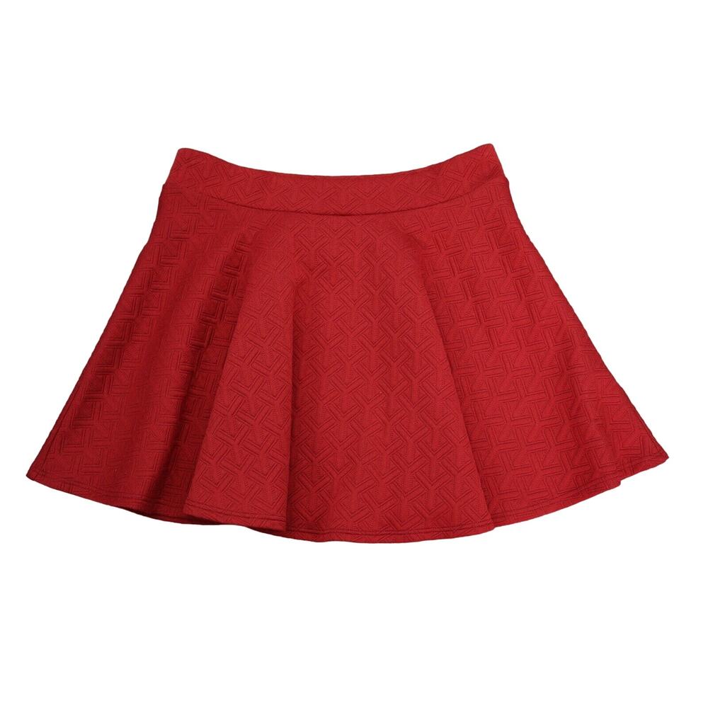 Best Cody Skirt Womens L Red Mid Rise Banded Waist Pleated Casual Skater Bottoms